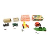 Toys: Four 20thC tinplate scale model vehicles comprising a Triang Minic Mechanical Horse and