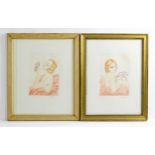 Manner of Louis Icart (1888-1950), Limited edition colour etchings, A pair of Art Deco portraits