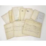 A quantity of late 19thC / early 20thC handwritten documents, to include deeds relating to the lease