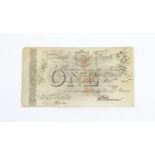 A Bath Bank (Cavanagh, Browne, Bayley & Browne) One Pound note, serial number F8397, variously