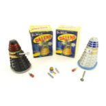 Toys: Two Louis Marx & Co. battery operated Dalek toys titled The Mysterious Daleks from the BBC