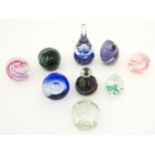 Quantity of assorted paperweights to include examples by Caithness, Selkirk glass etc. (9) Please