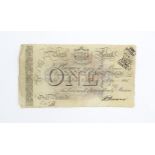 A Bath Bank (Cavanagh, Browne, Bayley & Browne) One Pound note, serial number F8177, variously