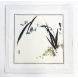 Manner of Qi Baishi, Chinese School, Ink and wash on paper, Iris flowers. Character marks and seal