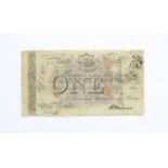 A Bath Bank (Cavanagh, Browne, Bayley & Browne) One Pound note, serial number 8173, variously