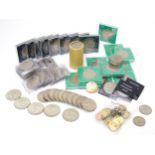 Coins: A quantity of assorted commemorative Queen Elizabeth II coins to include 1977 Silver