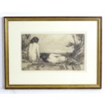After Sir Charles Holroyd (1861-1917), Drypoint etching, Nymphs by the Sea. Signed in pencil under