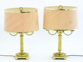A pair of late 20thC table lamps in the bouillotte style. Approx. 18" high (2) Please Note - we do