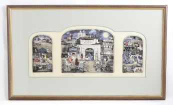 Graham Clarke (b. 1941), Limited edition colour etching and aquatint triptych, Ye Faithful, from the