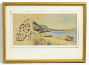 Mabel Withers, Early 20th century, Watercolour, A view of a bay with boats titled Wilderness -