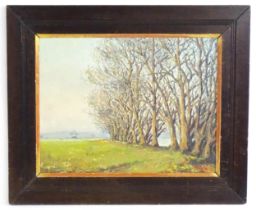 G. Vermeir, 20th century, Oil on board, A winter landscape with trees. Signed lower right. Approx.
