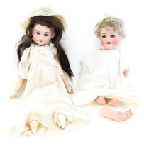 Toys: Two German dolls comprising a Heubach Koppelsdorf bisque head doll with blinking eyes, painted