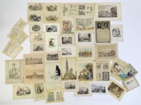 A quantity of assorted 18th century and later prints and engravings to include portraits of Sir