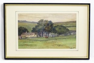 Isabel Violet Banks, Early 20th century, Watercolour, Scobitor Farm, Dartmoor. Scobitor is known for