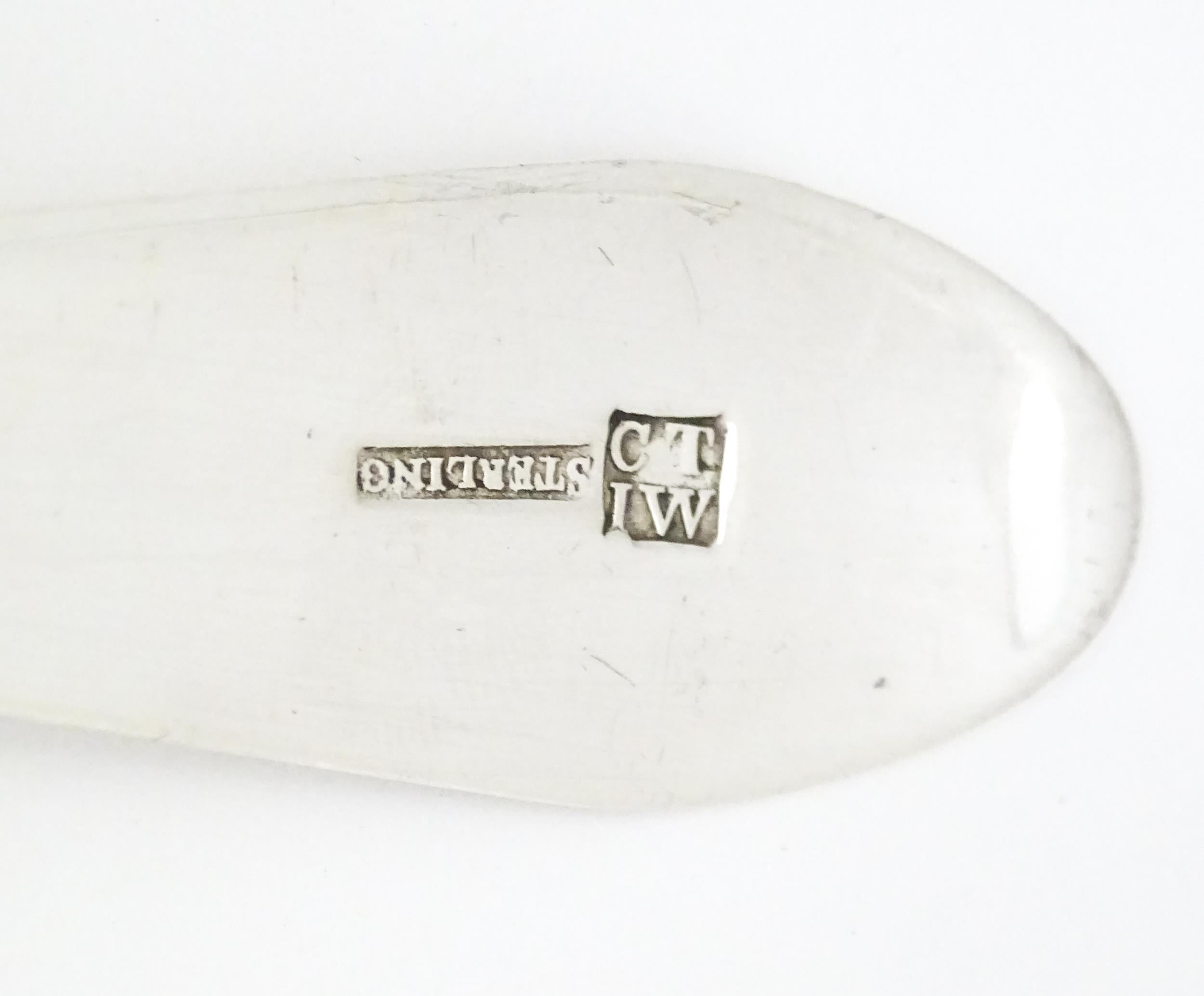An early 19thC provincial Irish silver table spoon with bright cut decoration, maker Carden - Image 6 of 9