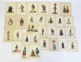 19th century, Lithographs / Etching / Plates with hand colouring, Traditional European Costumes to