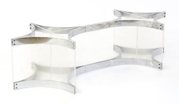 Vintage Retro , Mid century modern : A. Albrizzi coffee table base with 2 columns of curved Lucite