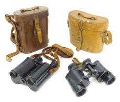 Militaria , WWI / First World War / World War One / WW1 : a cased field binoculars by Ross,