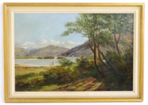George Harlow White (1817-1888), Oil on canvas, The Lake of Killarney. Ascribed to label verso