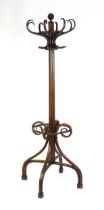 A late 19thC / early 20thC large Thonet bentwood hat stand / coat stand / stick stand, with eight