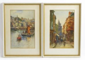 Late 19th / early 20th century, English School, Watercolours, A pair of Guernsey scenes, one a