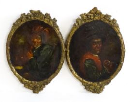 18th century, Flemish School, Oil on panels, A pair of portraits each depicting a man wearing a hat.