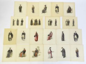 A quantity of early 19th century engraved plates with hand colouring from R. Ackermann's History