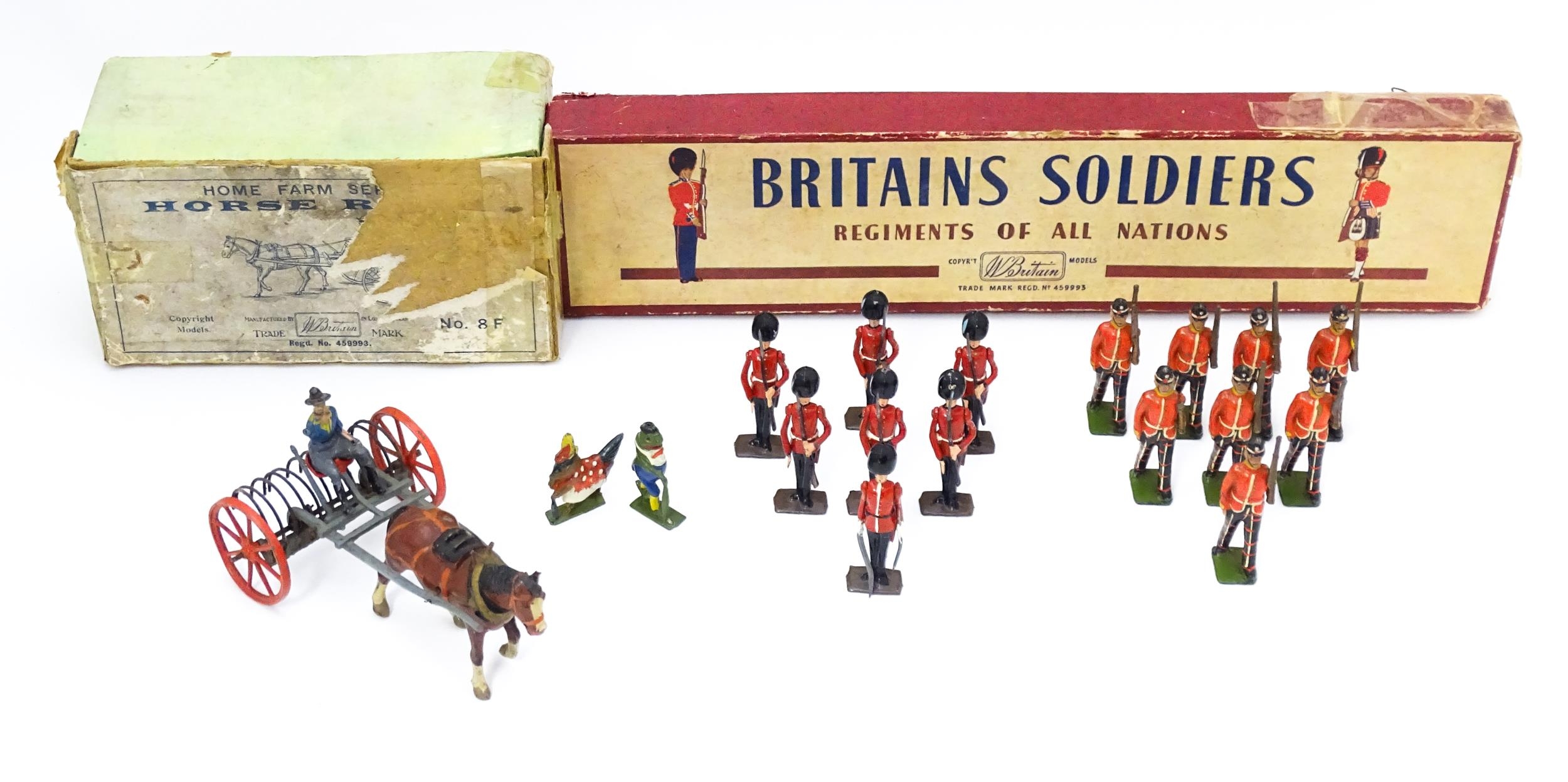 Toys: A quantity of Britains Ltd. cast toys comprising a boxed Horse Rake from the Home Farm Series, - Image 2 of 24
