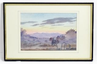 Isabel Violet Banks, Early 20th century, Watercolour, The Lake Mountains from my Window, Cumberland.