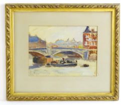 E. M. Nelson, 20th century, Oil on card, A tug boat on the River Thames. Signed and dated (19)30