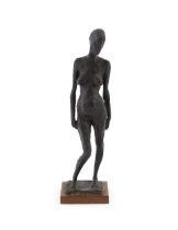 A 20thC bronze sculpture depicting a standing female nude, Linda, by Nigel Konstam (b. 1932).