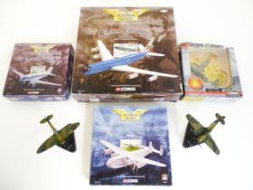 Toys: A quantity of die cast scale model planes comprising three Corgi Toys examples from the
