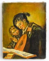 After Frans Hals, 20th century, Oil on canvas, Two Singing Boys with a Lute and a Music Book.