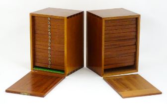 Coins: Two coin collectors / numismatists cabinets containing a quantity of 19thC and later coins to
