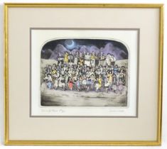 Graham Clarke (b. 1941), Limited edition colour etching and aquatint, Dance for Peace. Signed,