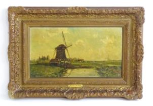 Hendrik Dirk Kruseman van Elten (1829-1904), Oil on board, A Dutch river landscape scene with