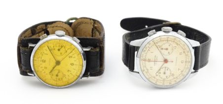 Two gentleman's chronograph wristwatches comprising a Orator watch, and an 'Oriental' watch. Approx.