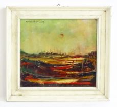 Augusto de Stasio, 20th century, Oil on board, An abstract landscape. Signed and dated 19(09)