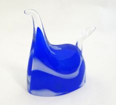 Scandinavian Art Glass: A limited edition Swedish glass sculpture formed as a stylised horse by Anna