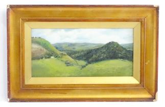 19th century, Oil on canvas, Distant Hills, North Wales. Indistinctly signed lower left and ascribed