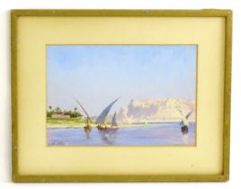 19th / 20th century, Continental School, Oil on board, An Impressionistic view along the Nile