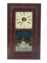 An American ogee / kipper wall clock by Brewster Manufacturing Company, Bristol Connecticut. the