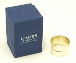 A silver napkin ring hallmarked Sheffield 2013, maker Carrs of Sheffield Please Note - we do not