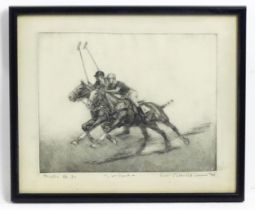 Reinhold H. Palenske, (1884-1954), Etching, Polo, Numbered No. 3, signed and dedicated in pencil