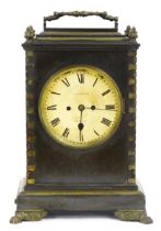 Feltham of Jersey. An early Victorian bracket clock, in architectural case, with painted Roman