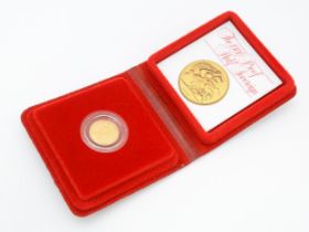 Coin : A 1980 proof half sovereign. Cased. Please Note - we do not make reference to the condition