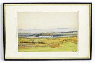 Isabel Violet Banks, Early 20th century, Watercolour, The Tarn - The fells from above Gilt Hall