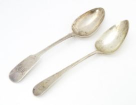 A Geo III silver Old English pattern tablespoon hallmarked 1802, maker Peter and William Bateman.