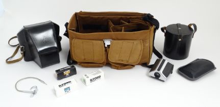 Pentacon Six TL camera and accessories in a bag. Including Pentacon Six TL with Carl Zeiss Jena