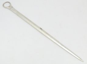 A silver skewer hallmarked London 1802, maker William Sumner. Approx. 11" long Please Note - we do